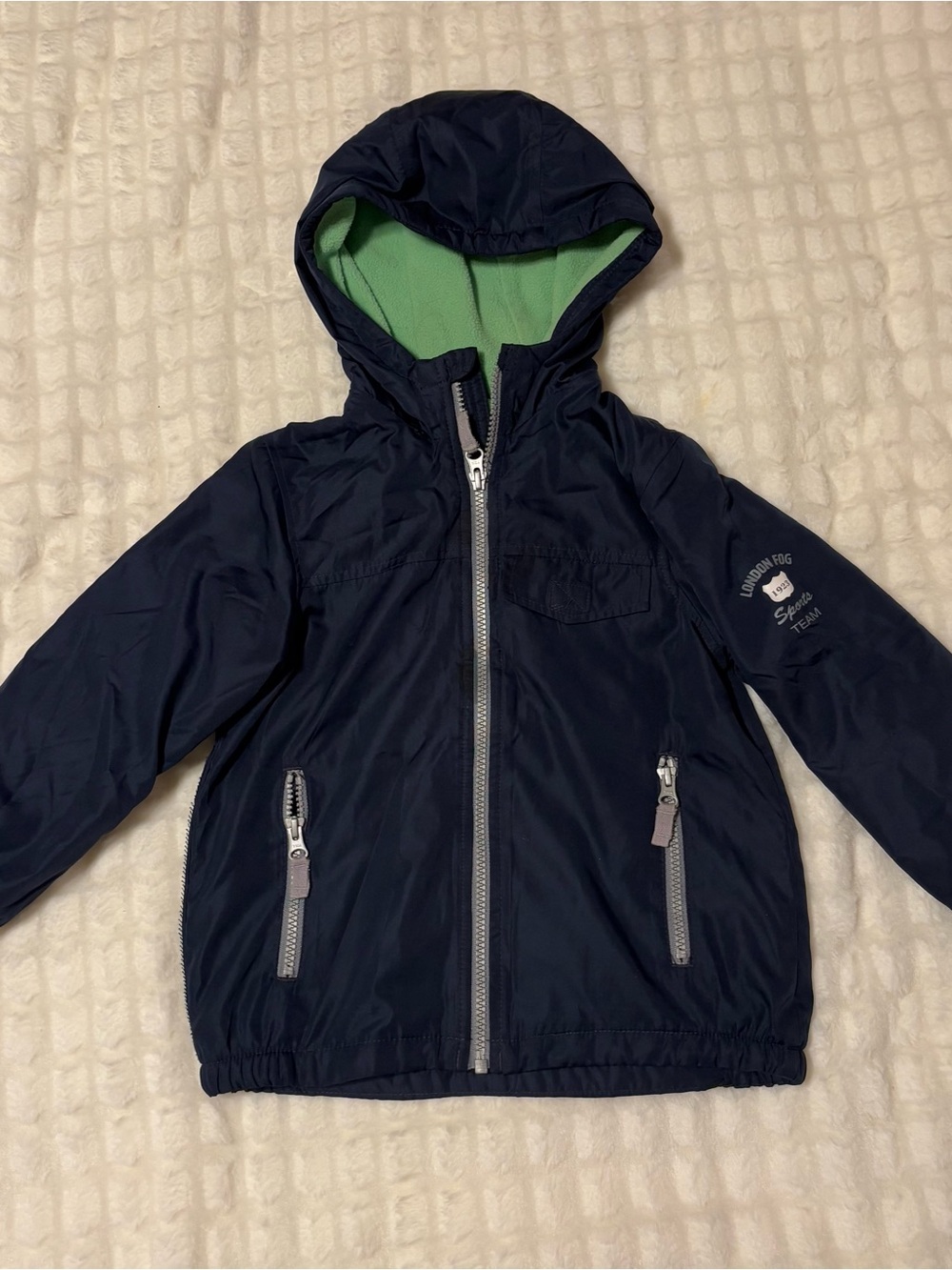 London Fog Boys Navy Hooded Jacket Size 4